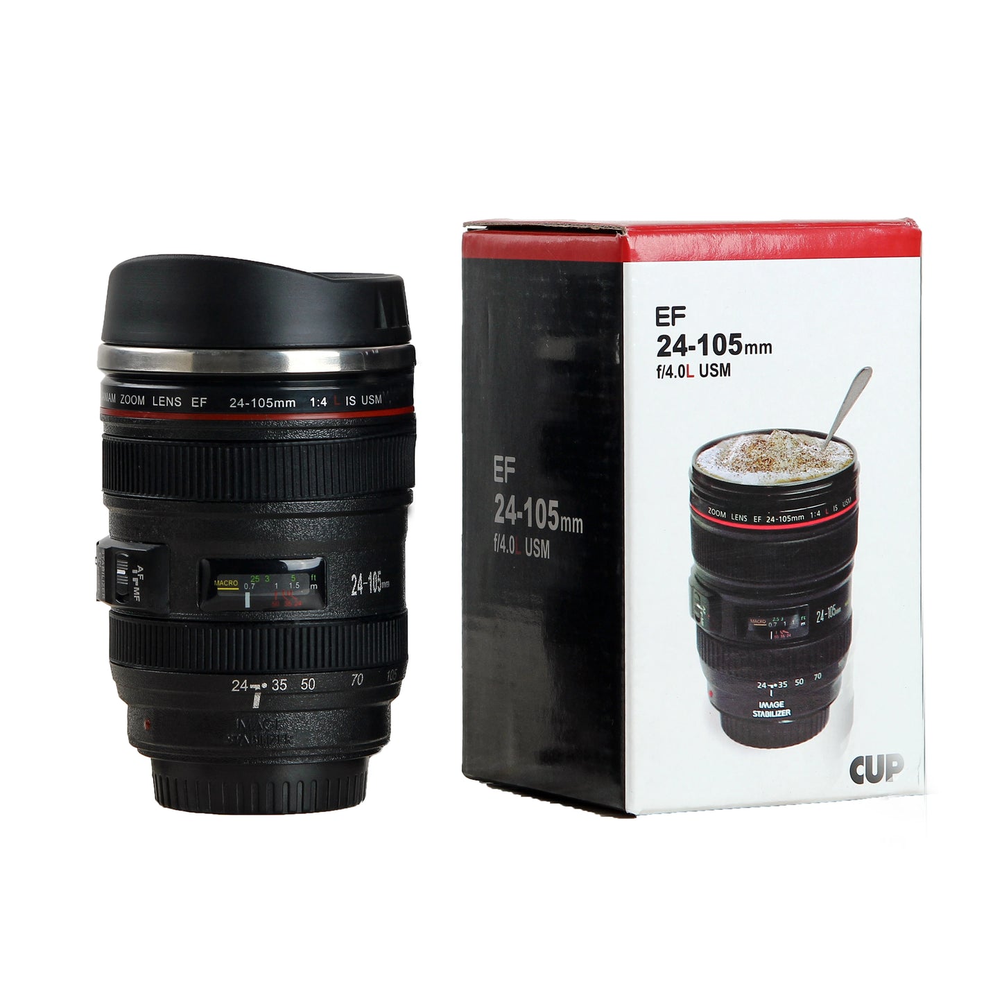 Stainless Steel Camera Lens Coffee Mug