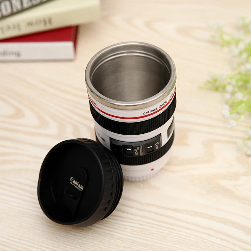 Stainless Steel Camera Lens Coffee Mug