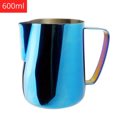 Stainless Steel Milk Frothing Jug - Blue / 600mL