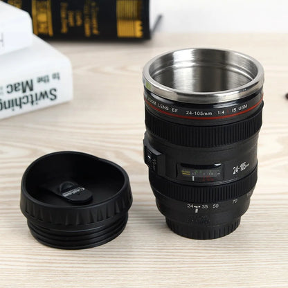 Stainless Steel Camera Lens Coffee Mug