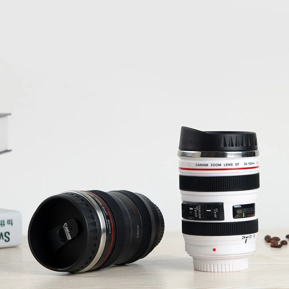 Stainless Steel Camera Lens Coffee Mug