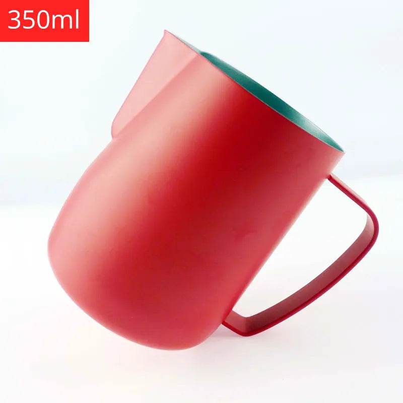 Stainless Steel Milk Frothing Jug - Red / 350mL