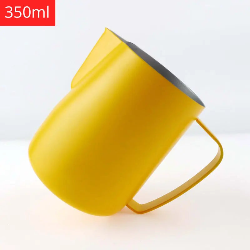 Stainless Steel Milk Frothing Jug - Yellow / 350mL