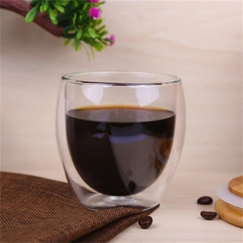 Double Walled Clear Glass Cups - 250ml