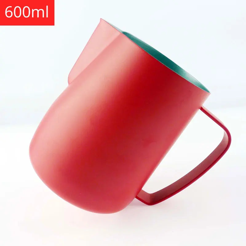 Stainless Steel Milk Frothing Jug - Red / 600mL