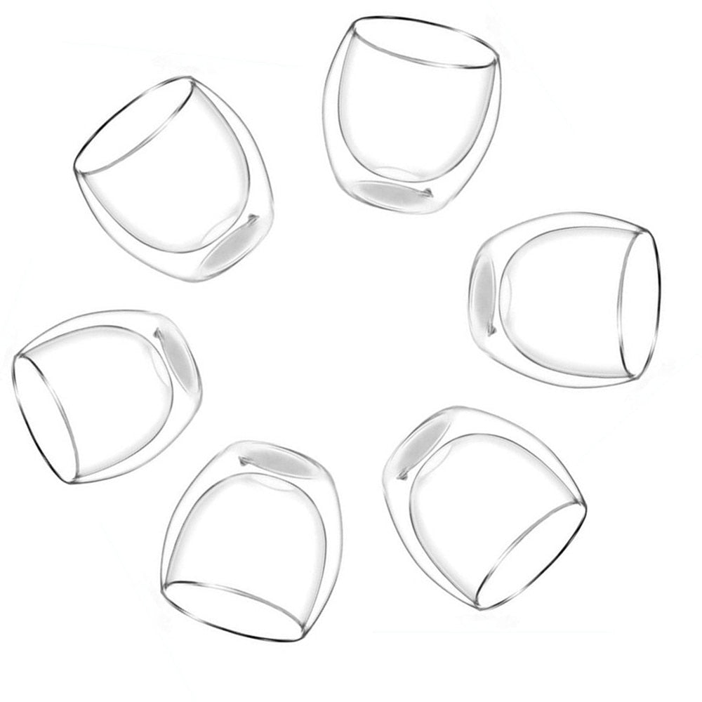 Double Walled Clear Glass Cups -