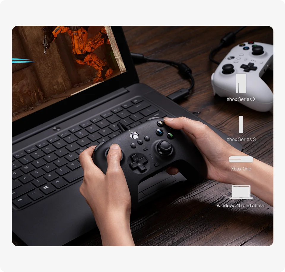 8BitDo - New Ultimate Wired, Hall Effect Joystick Update, Gaming Gamepad for Xbox Series, Series S, X, Xbox One, Windows 10, 11