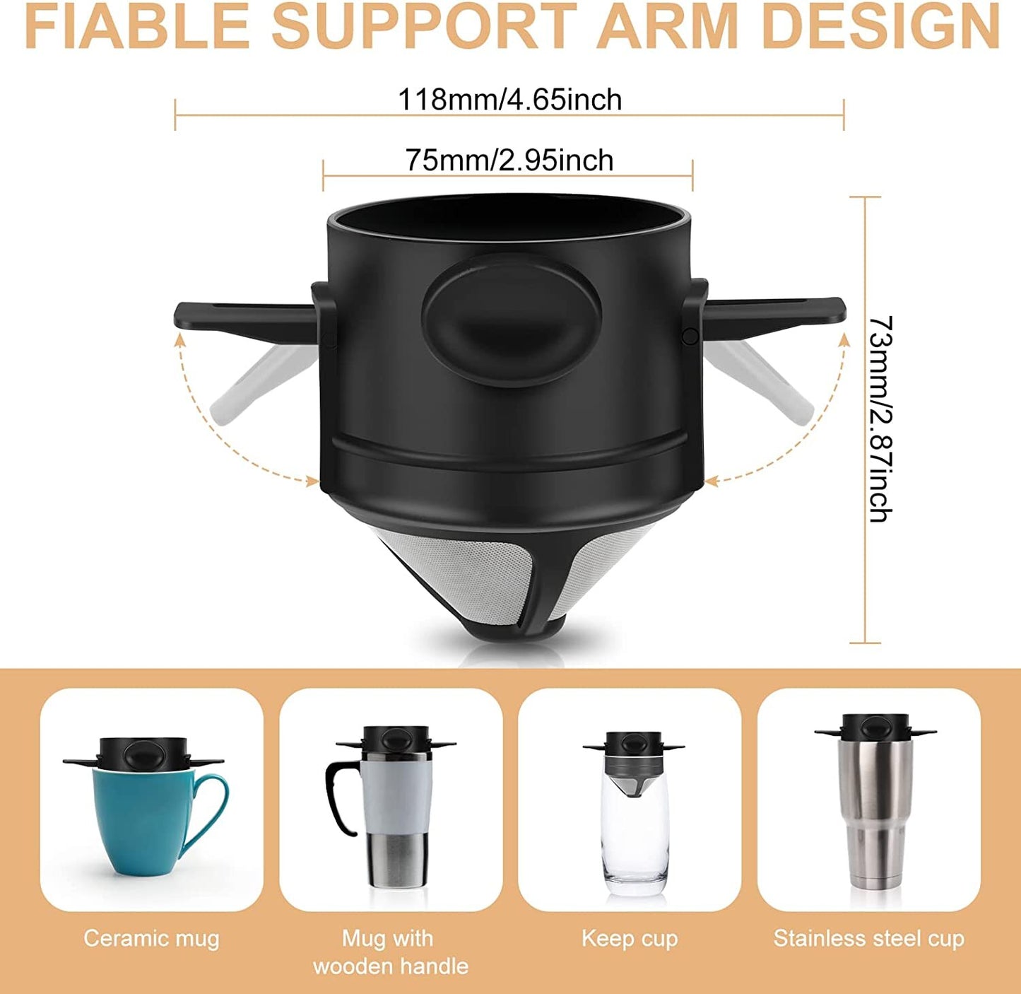 Portable Pour Over Coffee Drip Filter -