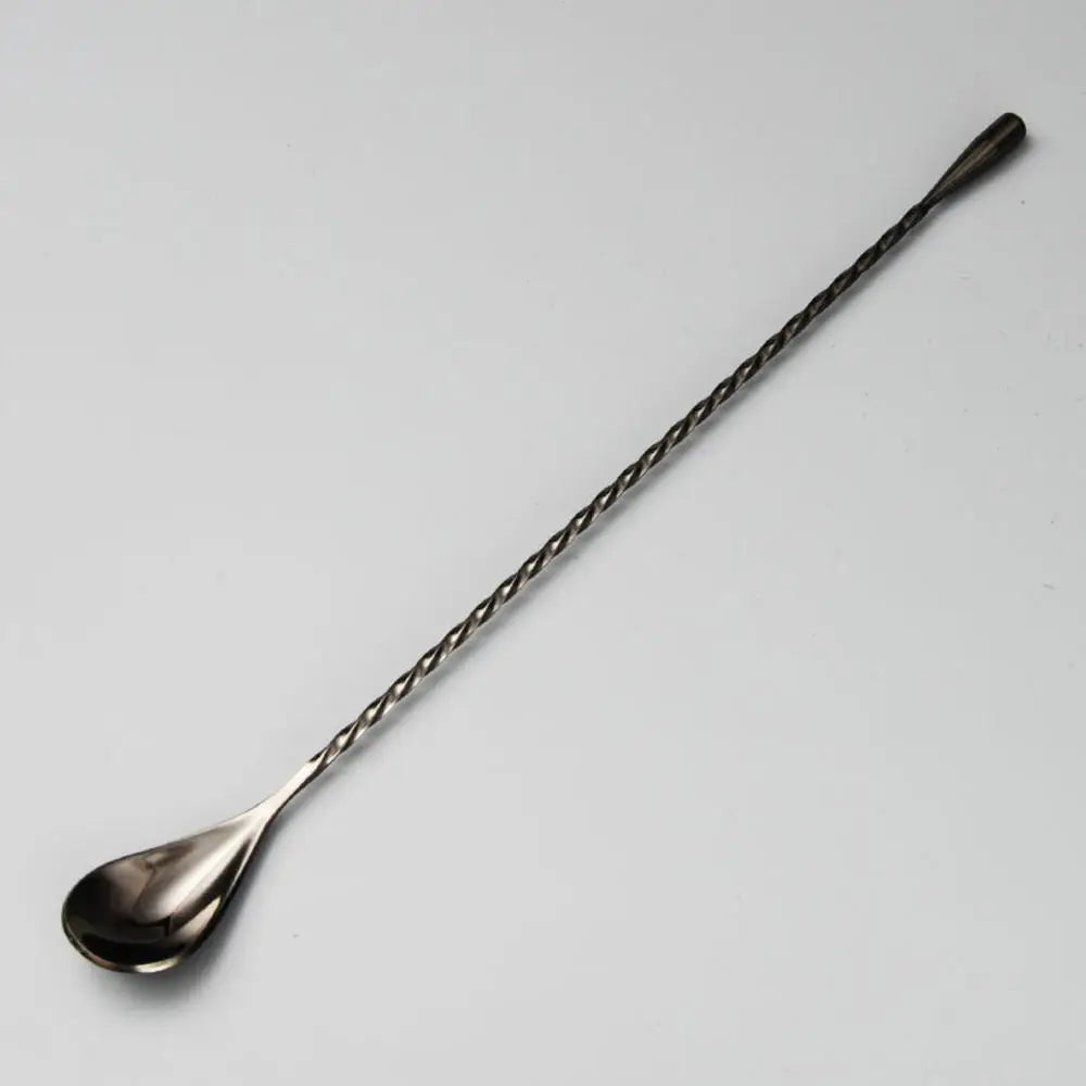 Long Handle Splendid Stainless Steel Spoon - Black / China