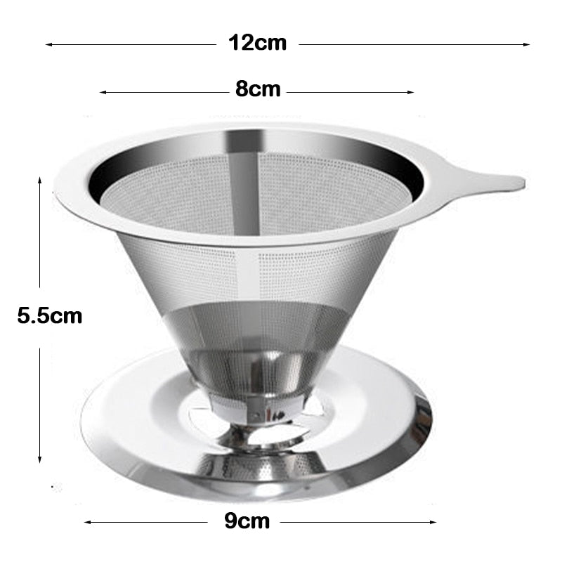 Stainless Steel Pour Over Coffee Filter -