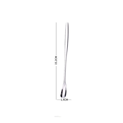 Stainless Steel Long Handle Stirring Spoon - Silver