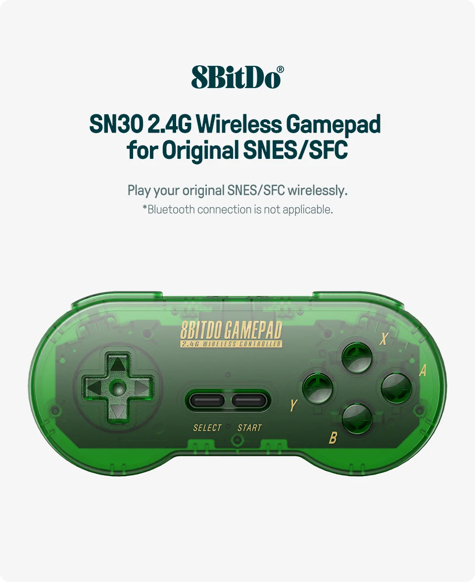 8BitDo SN30 2.4G Wireless Gamepad for Original SNES/SFC (Jade Green)