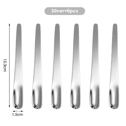 Stainless Steel Flat Spoon (6 Pack) - Silver