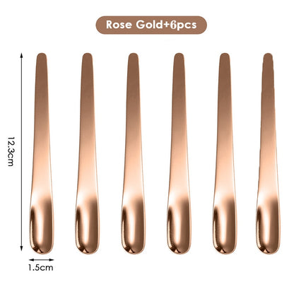 Stainless Steel Flat Spoon (6 Pack) - Rose Gold