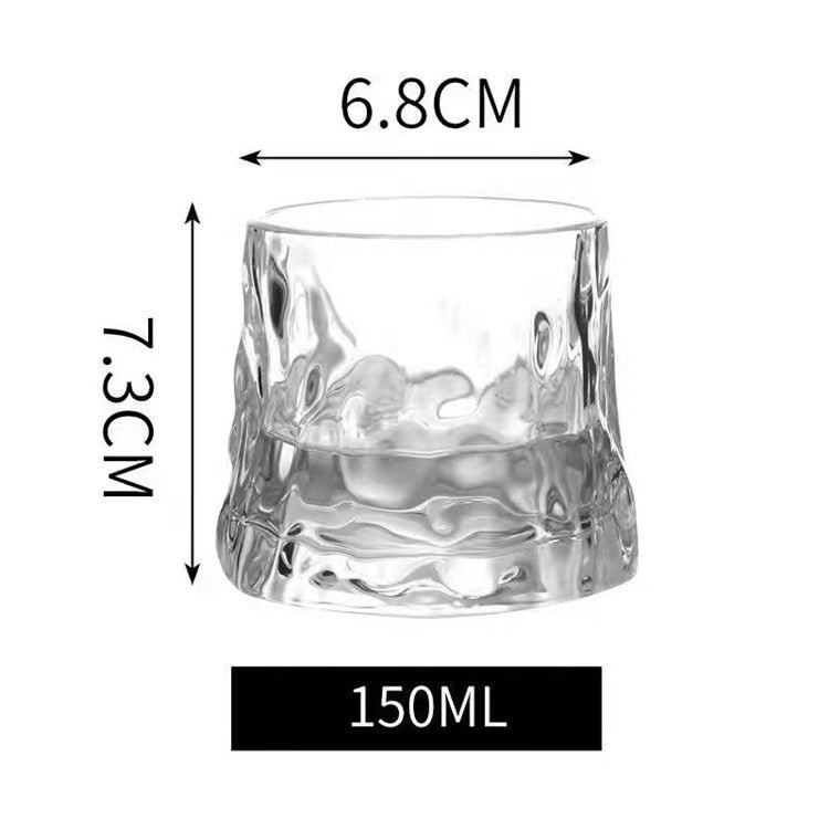 Crystal Whiskey Spinner Glass - Hammer Pattern / 150ml