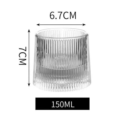 Crystal Whiskey Spinner Glass - Vertical Stripes / 150ml